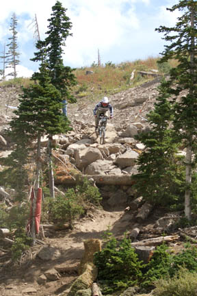 Chris riding the pro course at Brian Head, before his big crash