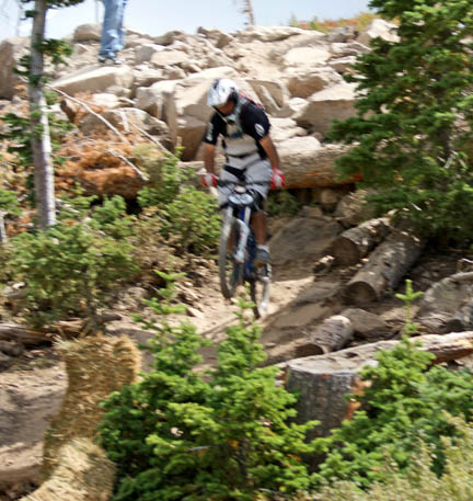 The Pro Downhill Mountain Bike Course at the National MTB Race in Brian Head, Utah