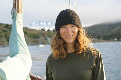 Amy Solovay aboard Typhoon in Two Harbors, California, Catalina Island