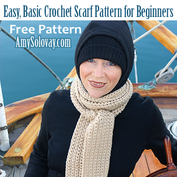 Easy, Basic Crochet Scarf for Beginners -- Free Pattern
