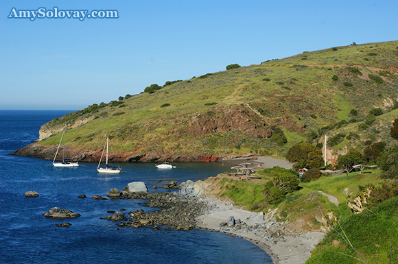 Here you can see Little Fisherman's Cove plus the adjacent campgrounds in Two Harbors, California.