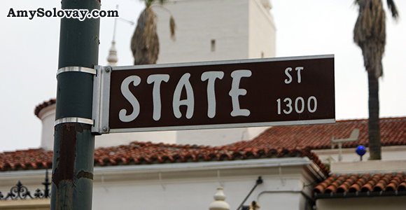 State Street is a famous shopping destination in Santa Barbara, California