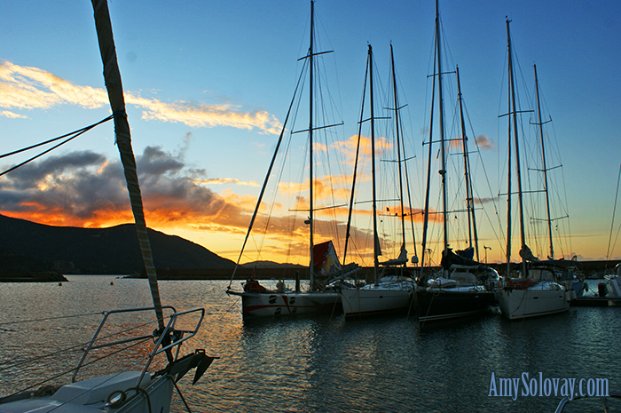 Sunrise over Marina Teulada on the island of Sardinia, Italy
