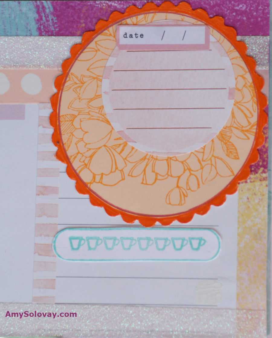 Close-Up Picture of the Stamped Image on the Upper Right-Hand Side of the Daily Planner Layout. This Stamp Is From the Take Pride Stamp Set by Pinkfresh Studio.