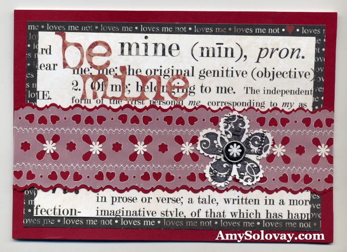 DIY Valentine Card Making Idea by Amy Solovay -- Originally Published in the December 2008 / January 2009 issue of the Stamper's Sampler Magazine