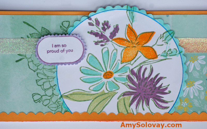 Floral Greeting Card Featuring Papers and Stamped Images by Pinkfresh Studio
