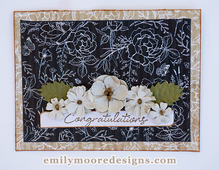 Wedding Card Made With a Stamped Image by Hero Arts, Card Sentiment Dies by Emily Moore Designs, and Patterned Papers From Graphic 45's PS I Love You Collection