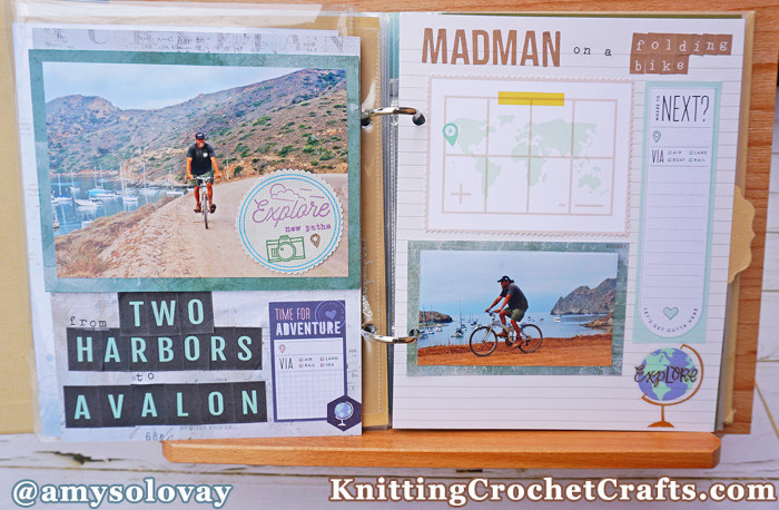 Biking at Catalina Island: Madman on a Folding Bike 6x8 Scrapbooking Layout by Amy Solovay