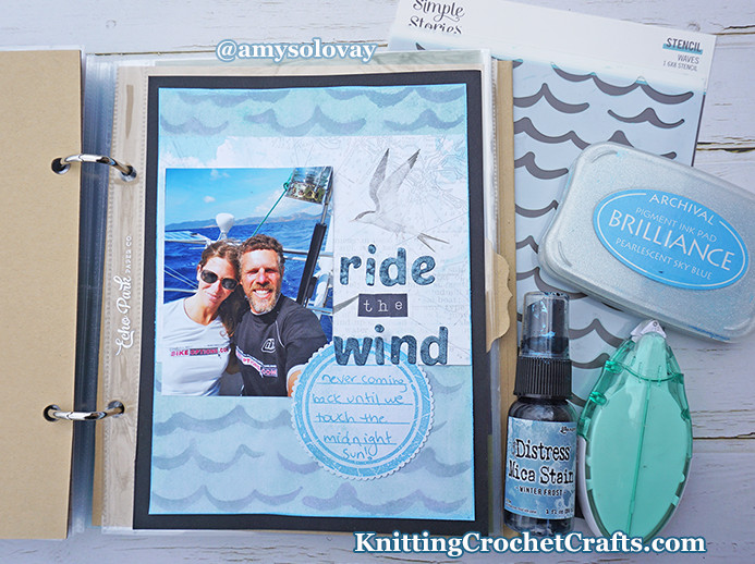 Ride the Wind Sailing Themed 6x8 Scrapbooking Layout for Travel Journal or Scrapbook