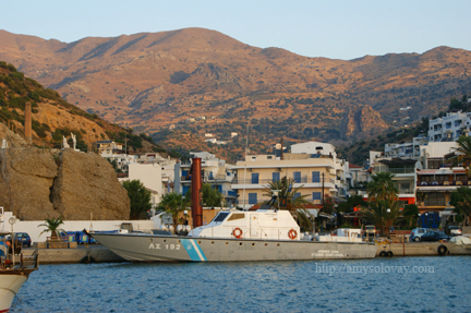 Hellenic Coast Guard Boat Docked in the Marina at Agia Galini on the Greek Island of Crete. Hellenic Coast Guard Boat Docked in the Marina at Agia Galini on the Greek Island of Crete.